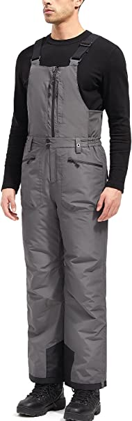 FREE SOLDIER Men's Insulated Waterproof Snow Bibs Ski Overalls