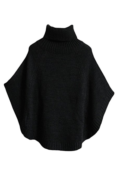 Aidonger Women's Knit Sweater Roll Collar Coat