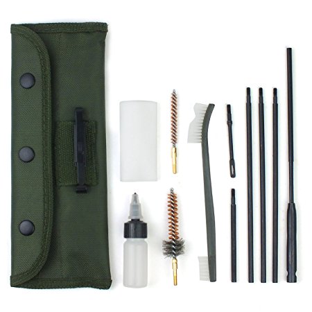 AR-15 / M16 Cleaning Kit, Universal Butt Stock Cleaning Kit, For all M16 and AR15 Variants Tactical Rifle Gun Brushes Set