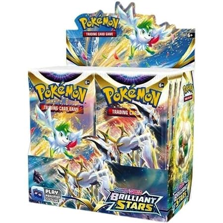 Pokemon Playing Card Board Game Brillant Stars 5 Pack 50 Cards Booster Packs, Battle Cards, Battle Game for Kids, Boys, Girls (Brillant Stars 5 Pack 50 Card)