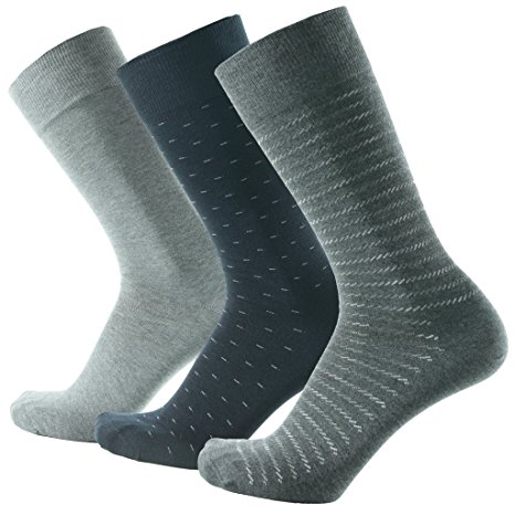 SOLAX Men's Supima Cotton Classic Dress Half Calf Socks (3 Pairs a Pack, L Size fit for Mens Shoe 9-12.5 ) ,Gentry Series