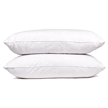 Sweet Home Collection Goose Down and Feather 400 Thread Count Premium Bed Pillow, Queen