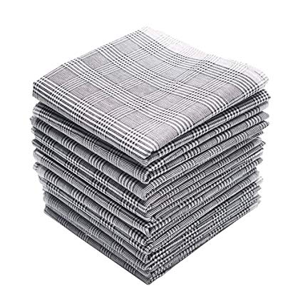Neat Pal 100% Cotton Men's Handkerchiefs Solid Grey 16' Large Hankies