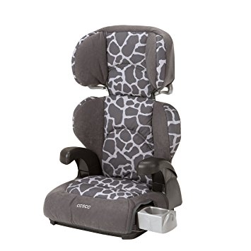 Cosco Pronto! Booster Car Seat for Children, Adjustable Headrest, Integrated Cup Holders, Kimba