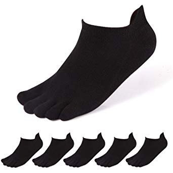 Toe Socks No Show Five Finger Socks Running Toe Socks for Men Women 4-6 Pack