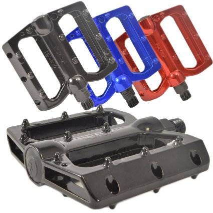 Lumintrail PD-882B MTB BMX Road Mountain Bike Bicycle Platform Pedals Big Foot Flat Alloy 9/16" inch. Comes with our