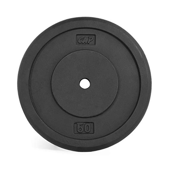 CAP Barbell Standard Weight Plate, 1-Inch, Black