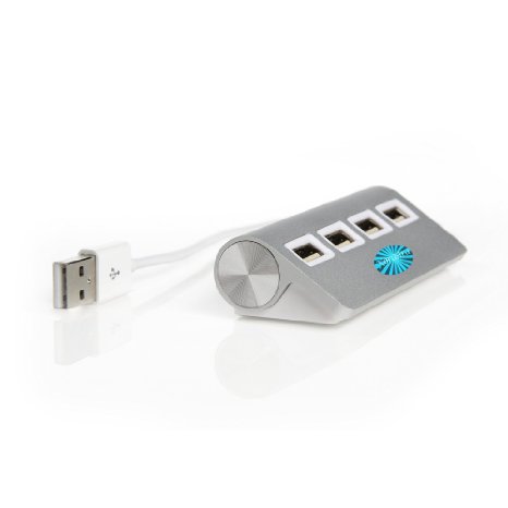 High-grade Aluminum 4 Port Hi-Speed 2.0 USB Multi-Hub Expansion Splitter Adapter for Mac OS, Windows & Linux