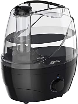 Homasy VicTsing Humidifier, BPA Free Cool Mist Humidifier for Bedroom, 2.2L Air Humidifier for Baby, Auto Shut-Off, Night Light, 30H Run Time, Grey