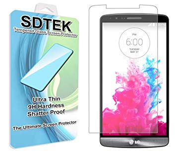 SDTEK Screen Protector for LG G3 Tempered Glass Premium Screen Guard for LG G3