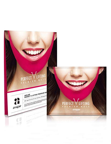 Avajar Perfect V Lifting Premium Mask 1pc - V Line Mask | Face Lifting Mask | Face Slimmer | Chin Strap For Double Chin Remover | V Shaped Slimming Face Mask | Double Chin Mask