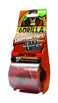 Gorilla Packaging Tape Tough & Wide with Dispenser, 2.83 x 35 yd., Clear by Gorilla