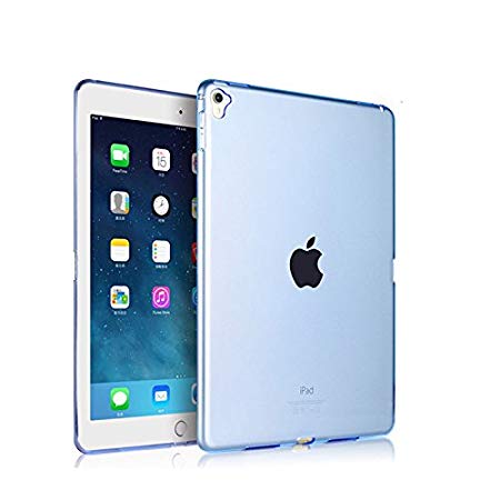 iPad Pro Case, iCoverCase Ultra-thin Silicone Back Cover Clear Plain Soft TPU Gel Rubber Skin Case Protector Shell for Apple iPad Pro 12.9" (Blue)
