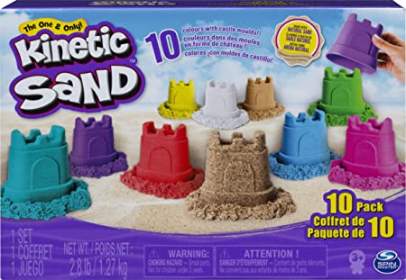 Kinetic Sand Castle Containers 10-Colour Pack for Kids Aged 3 and Up