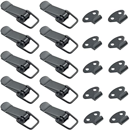 Rannb Toggle Latch Small Stainless Steel Spring Loaded Latch Hasp Black - Pack of 10