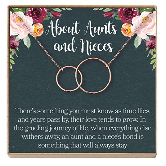 Dear Ava Aunt-Niece Necklace: Aunt-Niece Gift, Aunt-Niece Jewelry, Aunt-Niece Quotes, Aunt Necklace, 2 Interlocking Circles
