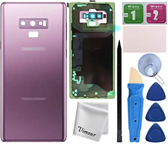 Vimour Back Glass Cover Replacement for Samsung Galaxy Note 9 N960U All Carriers with Pre-Installed Camera Lens, All The Adhesive and Professional Repair Tool Kits (Lavender Purple)