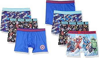 Marvel Boys' Avengers Boxer Briefs with Assorted Hero Prints Including Iron Man, Hulk, Thor & More in Size 4, 6, 8, 10, 12