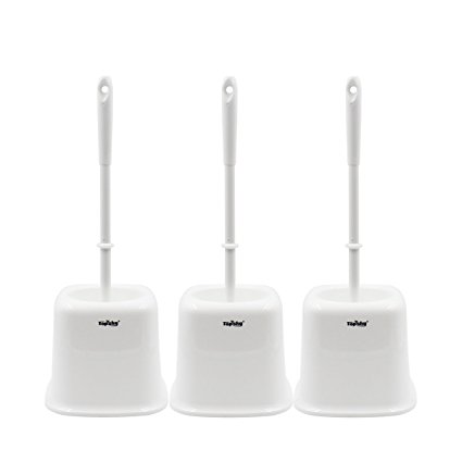 Topsky Toilet Brush with Holder, White, Pack of 3 Set