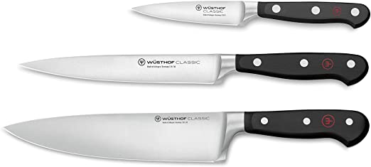 Wüsthof Knife Set 2 Pieces (9343r) Very Sharp Kitchen Knives, Vegetable Knives, rustproof, Plastic Handle red, Black