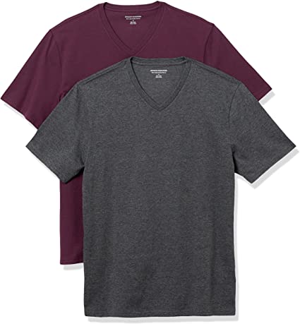 Amazon Essentials Men's 2-Pack Slim-Fit Short-Sleeve V-Neck T-Shirt