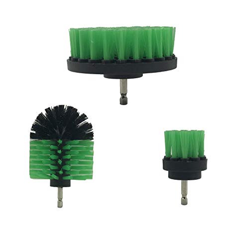 Ksmxos 3Pcs Drill Brush Attachment for Grout, Floor, Tub, Shower, Tile, Auto All Purpose Power Scrubber Cleaning Brush