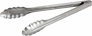 Winco Coiled Spring Extra Heavyweight Stainless Steel Utility Tong, 12-Inch