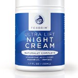 Ultra Lift Night Cream - 100 Advanced Anti-Aging Formula - Restore Youthful Skin With Premium Natural and Organic Ingredients - CoQ10 Panthenol Peptides Hyaluronic Acid - Foxbrim 17OZ