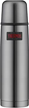 Thermos 4019.218.075 Vacuum Flask Light & Compact 3 cm, 0, 75 Litre Stainless Steel Vacuum Flask, grau, 7, 6 x 28