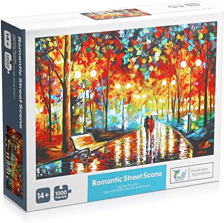 IEsafy Jigsaw Puzzles 1000 Pieces for Adults Kids – Walking in The Rain - Jigsaw Puzzle Artwork Game Toys Gift