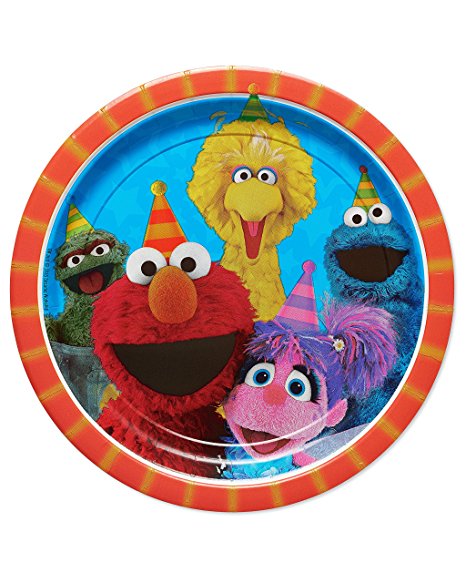 American Greetings Sesame Street 9" Round Plate (8 Count)