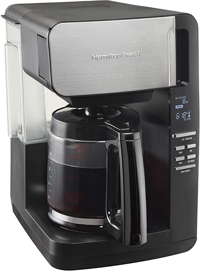 Hamilton Beach 12-Cup Programmable Ultra Coffee Maker with Easy Access, Black & Stainless 46203