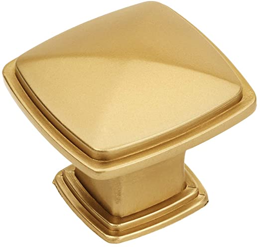 10 Pack - Cosmas 4391GC Gold Champagne Modern Cabinet Hardware Knob - 1-1/4" Inch Square
