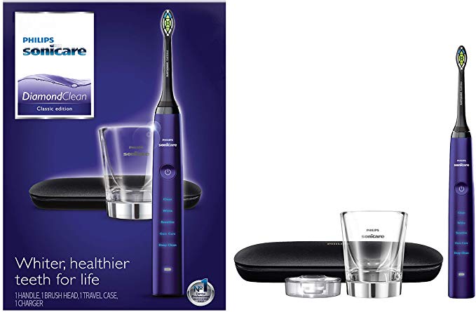 Philips Sonicare Diamond Clean Classic Rechargeable Electric Toothbrush With 5 Brushing Modes & Premium Travel Case, 2.43 lb, Amethyst