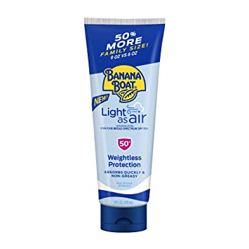 Banana Boat Light As Air Reef Friendly Sunscreen Lotion, Broad Spectrum SPF 50, 9 Ounces