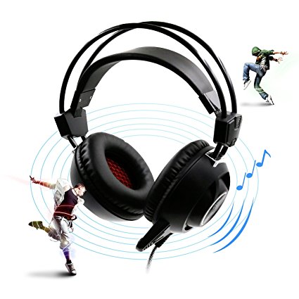 Mictech F35 7.1 Virtual Surround sound Stereo USB light & vibration gaming headset headphone Stereo Gaming LED Lighting Over-Ear Headphone with MIC (Blue)