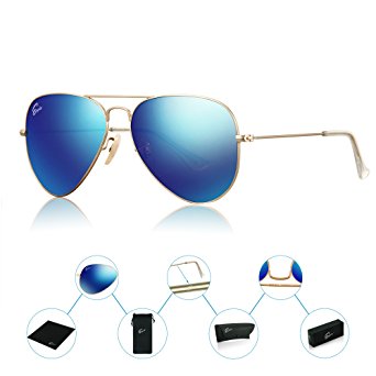 ESPIRO Premium Mirrored Aviator Sunglasses For Men Women Flash Mirror Lens UV400 Protection