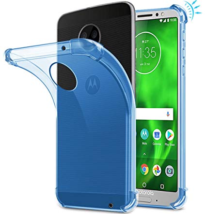 Moto G6 Case, Moto G (6th Generation) Case, Suensan TPU Shock Absorption Technology Raised Bezels Protective Case Cover for Motorola Moto G6 5.7 Inch (Blue)