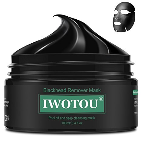 Iwotou Blackhead Remover Mask, Purifying Peel-off Mask With Activated Charcoal Deep Pore Cleanse for Acne (100ml)