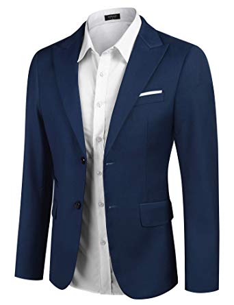 COOFANDY Men's Slim Fit Suit Blazer Jacket Two Button Lightweight Sport Coats