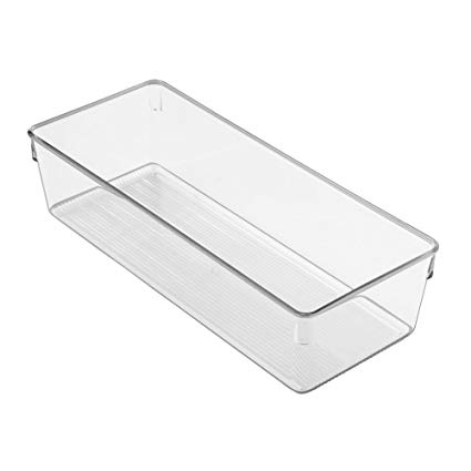 InterDesign Linus Dresser and Vanity Drawer Organizer, 12-inch by 5-inch by 3-inch, Clear