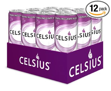 Celsius Sparkling Grape Rush 12 Ounce Pack of 12