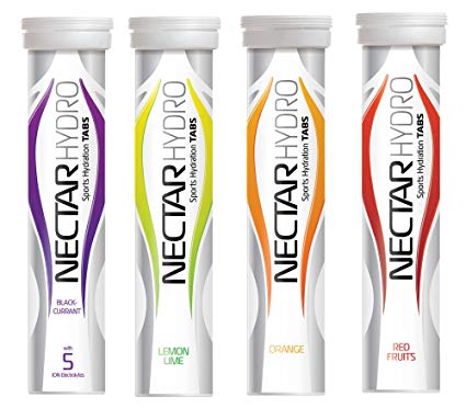 Nectar Hydro - Sports Electrolyte Tabs - 4 x Tubes of 20 tabs - One of each flavour