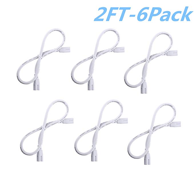 2FT T5 T8 led lamp Connecting Wire Cable for LED Integrated LED Tube Double 6 Pack (2ft)