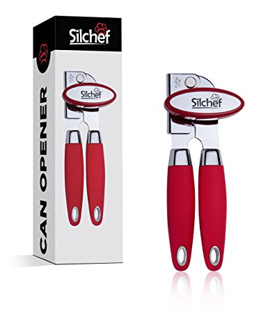 Can Opener - Heavy Duty Manual Can Opener that Cuts With Smooth Action, No Jagged Edges, Rust Proof - Premium Smooth Edge Can Opener by Silchef