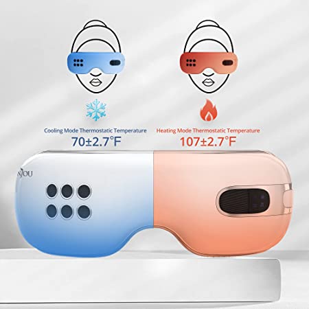 Eye Massager with Heat and Cooling Compression Rechargeable Eye Massager for Relieve Eye Redness Eye Strain Dark Circles Eye Bags Dry Eye