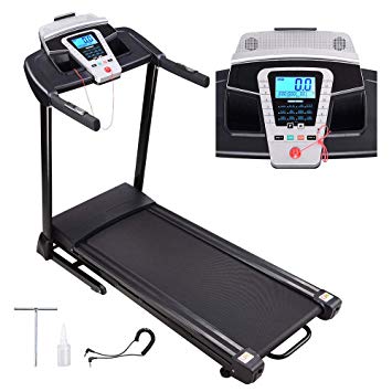AW 2.25HP Folding Electric Treadmill Motorized Running Walking Machine Cardio Trainer with Speaker LCD Capacity 265lbs
