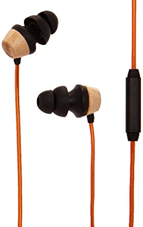 Symphonized ALN 2.0 Premium Genuine Wood In-ear Noise-isolating Headphones|Earbuds|Earphones with Innovative Shield Technology Cable and Mic (Metallic Orange)