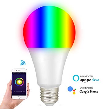 Smart RGBW Tunable White & Color LED Bulbs(10W), Cxy WiFi controlled LED Light Bulbs, Multicolor, Dimmable, Compatible with Alexa or Google Home, 100-Watt Equivalent.(1 pack)
