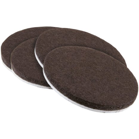 Self-Stick 3" Heavy Duty Furniture Felt Pads for Hard Surfaces (4 piece) - Brown, Round